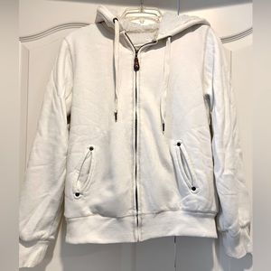 Creamy white zip up sweater hoodie